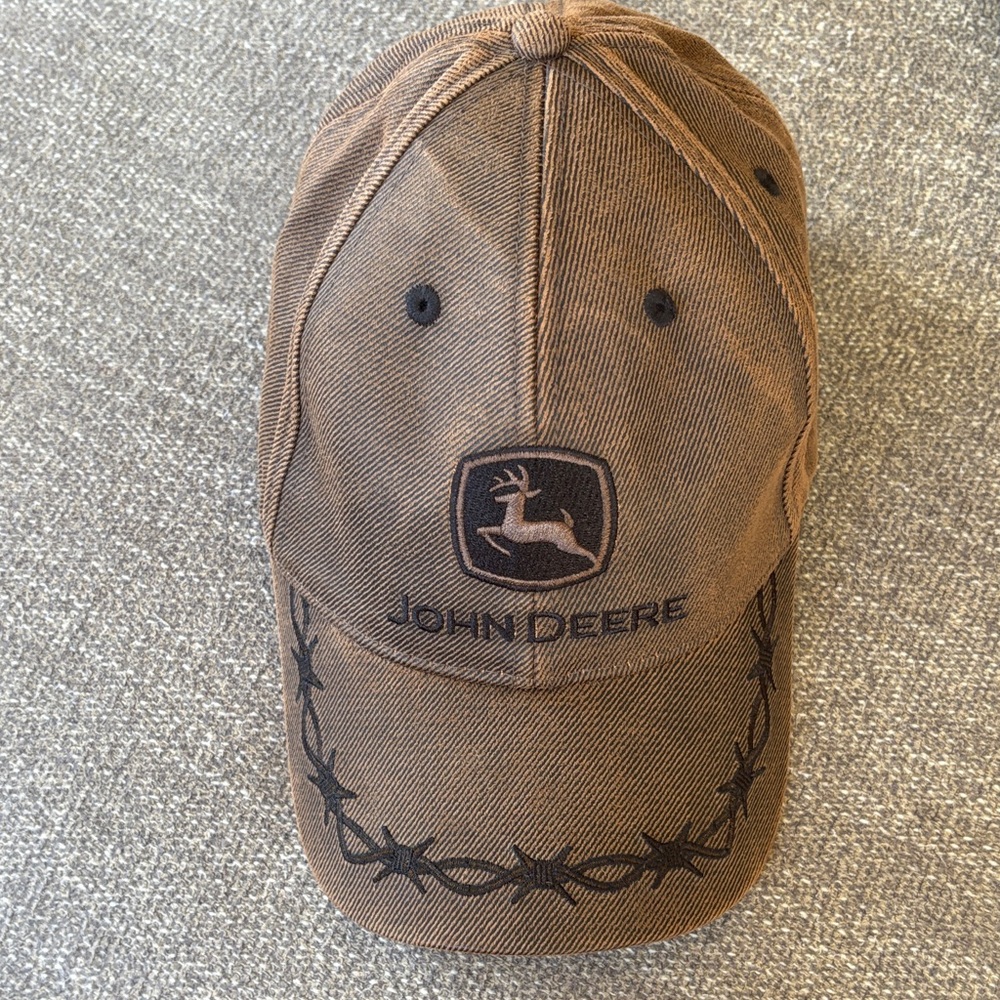 John Deere Brown Barbed Wire Logo Cap